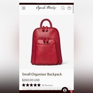 Chic Red Leather Backpack